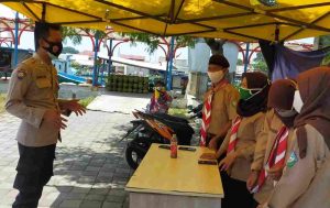 Polsek Kep Seribu Utara Ajak Pramuka Jadi Pelopor Prokes