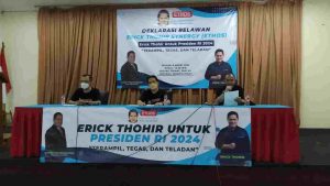 RELAWAN ERICK THOHIR SYNERGI (ETHOS) GELAR DEKLARASI “ERICK THOHIR UNTUK PRESIDEN RI 2024”