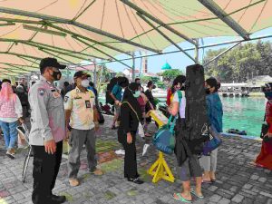 Liburan Akhir Pekan, di Pulau Pramuka Kep Seribu Utara 181 Wisatawan Tiba diwajibkan Scan PeduliLindungi