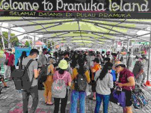Di Pulau Pramuka, Pospam Ops Ketupat Jaya-2022 Setempat Wajibkan 664 Wsisatawan Tiba Scan PeduliLindungi