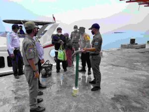 Polsek Kep Seribu Utara Gelar Pengawasan ProKes di Dermaga Kedatangan Pulau Harapan