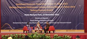 Adinda Cresheilla (Putri Indonesia 2022) Hadiri Acara Sosialisasi PP No 24 Tahun 2022 Yang Digelar Oleh Kemenparekraf, Yayasan Putri Indonesia Dan DPR RI Di Jakarta